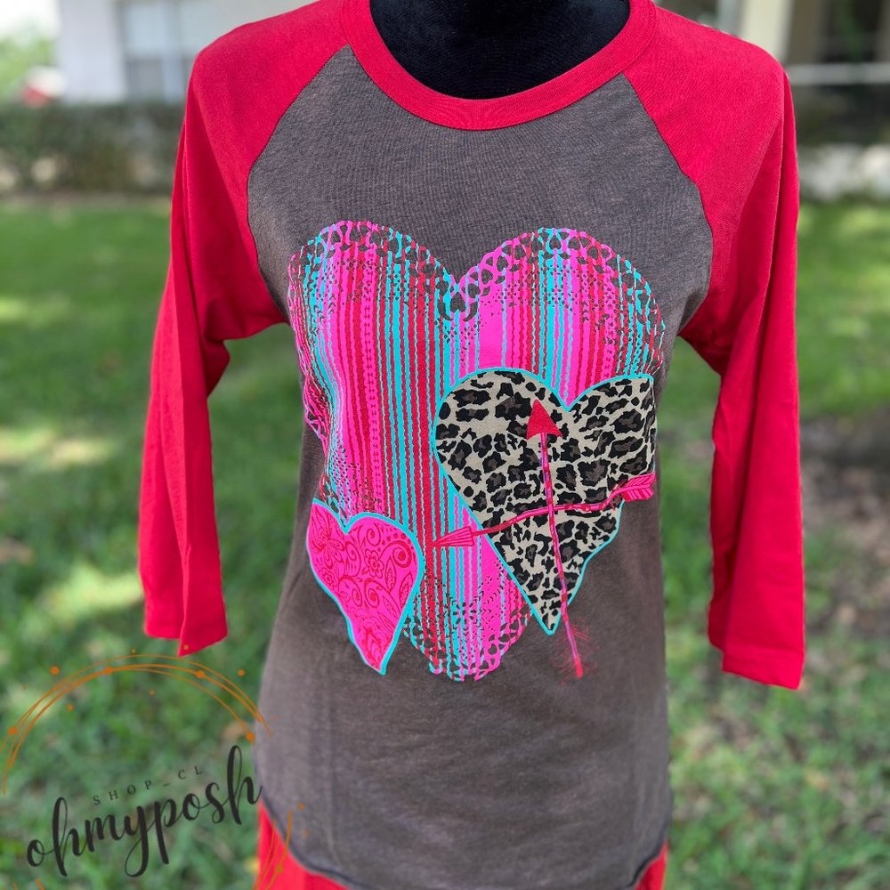 TRIPLE HEART LADIES TEE